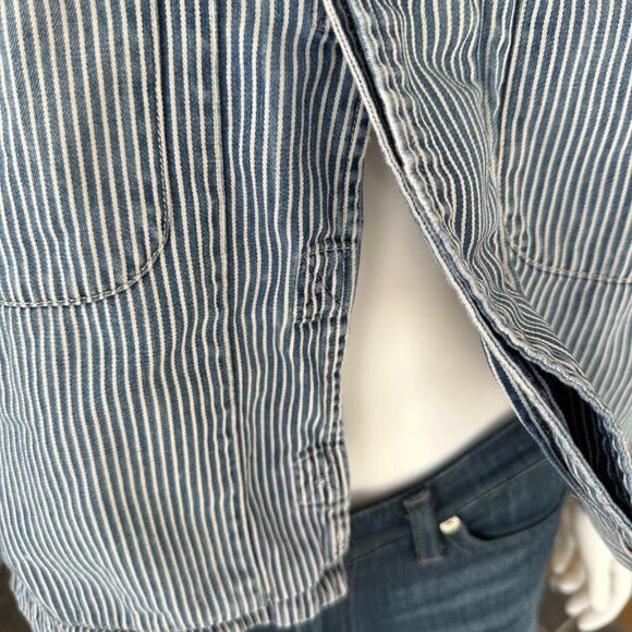 JOHNNY WAS PETTE & GRETA PINSTRIPE DENIM JACKET - Picture 8 of 10